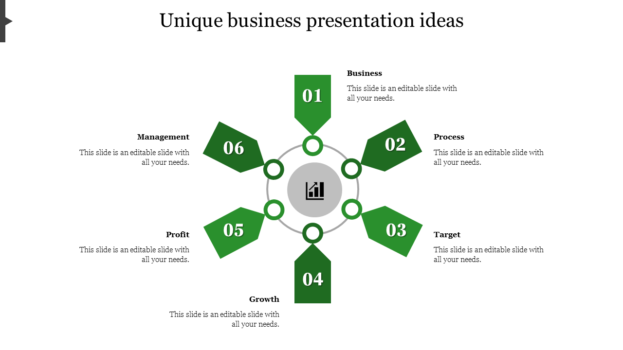 Free - Unique Business Presentation Ideas Template Design-6 Node